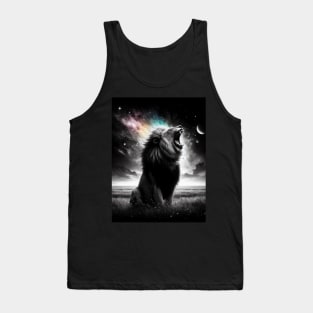 Monochromatic Lion Within Rainbow Color Splash Tank Top